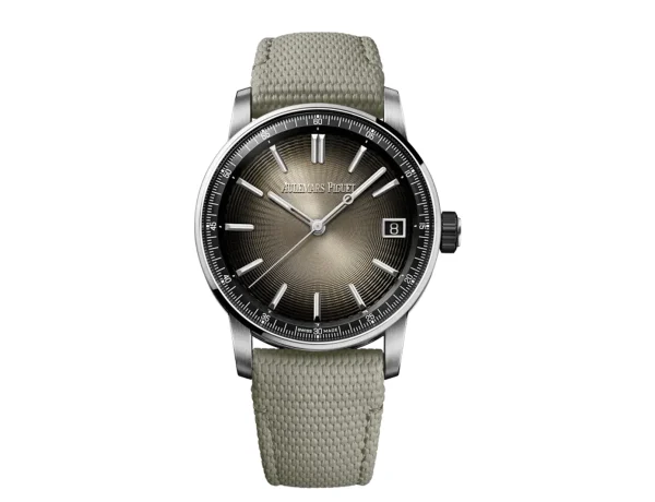 Audemars Piguet CODE 11.59 Stainless Steel Watch with Smoked Dial and Fabric Strap - 41mm
