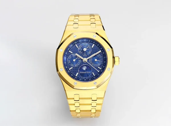 Audemars Piguet Royal Oak Perpetual Calendar Watch - Blue Dial, Gold Case and Bracelet, Ref. 26574ST.OO.1220ST.03