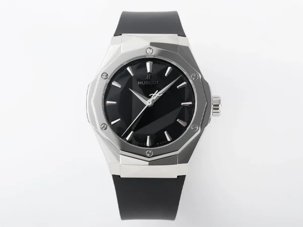 Hublot Classic Fusion Black Dial Stainless Steel Rubber Strap Watch - 40mm