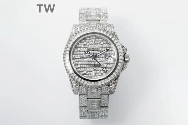 Rolex GMT-Master II TW Diamond Watch - Silver