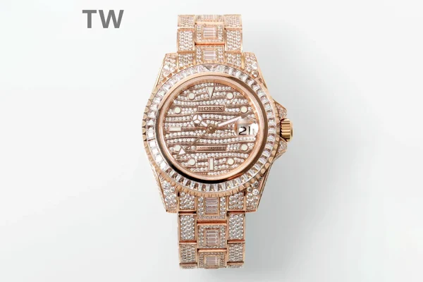 Rolex GMT-Master II TW Rose Gold Diamond Watch