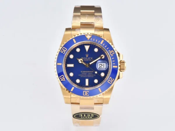 Rolex Submariner CLEAN V5 Blue Bezel Gold Submariner Watch